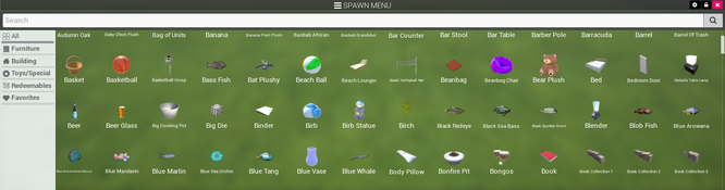 The spawn menu