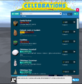 The all items page for Celebrations.